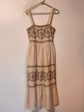 Nation AK Outfits Embroidered Boho Sleeveless Maxi Dress Large